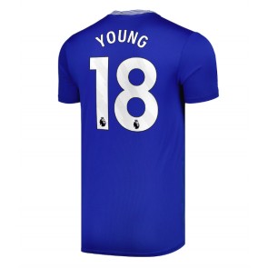 Billiga Everton Ashley Young #18 Hemmatröja 2024-25 Kortärmad